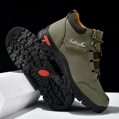 Men’s Full-Grain Supportive Leather-Look Boots