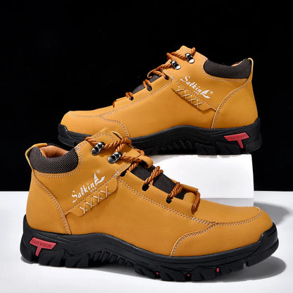 Men’s Full-Grain Supportive Leather-Look Boots