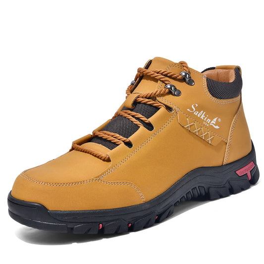 Men’s Full-Grain Supportive Leather-Look Boots