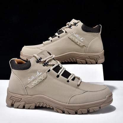 Men’s Full-Grain Supportive Leather-Look Boots