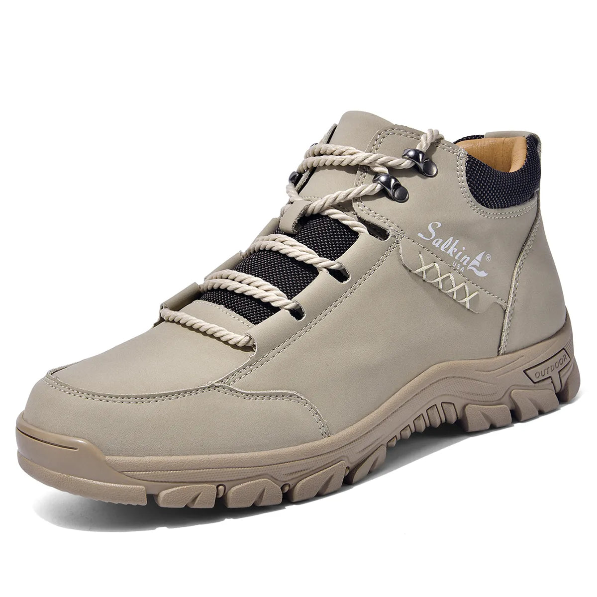 Men’s Full-Grain Supportive Leather-Look Boots