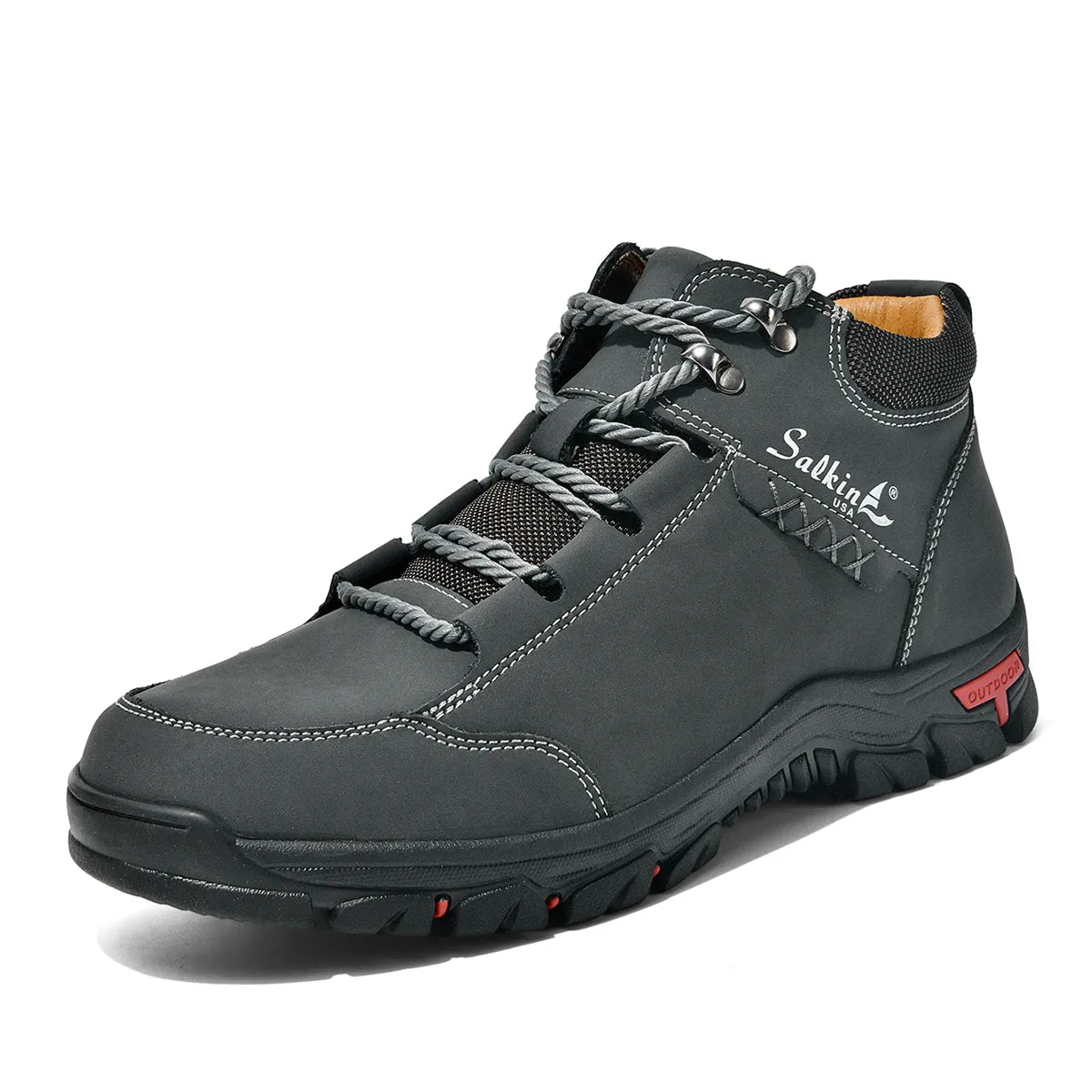 Men’s Full-Grain Supportive Leather-Look Boots