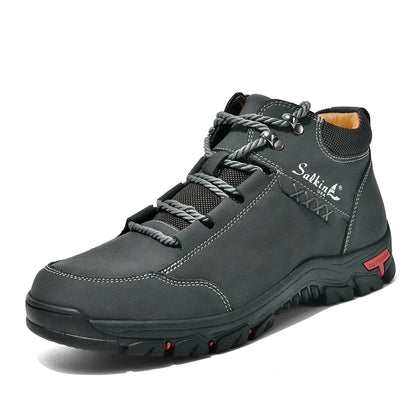 Men’s Full-Grain Supportive Leather-Look Boots