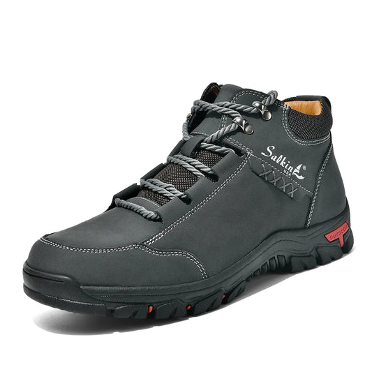Men’s Full-Grain Supportive Leather-Look Boots