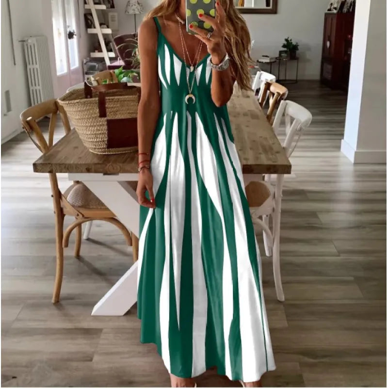 Women's Abstract Print Cami Maxi Dress