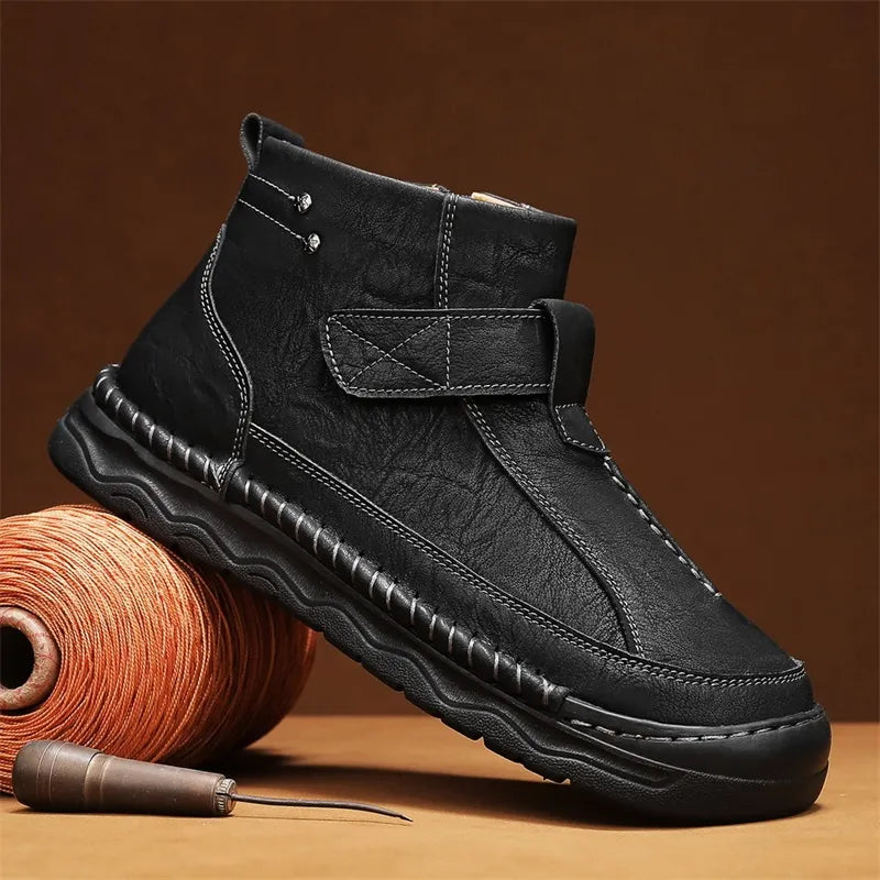 Men’s Long-Lasting Leather-Look Boots
