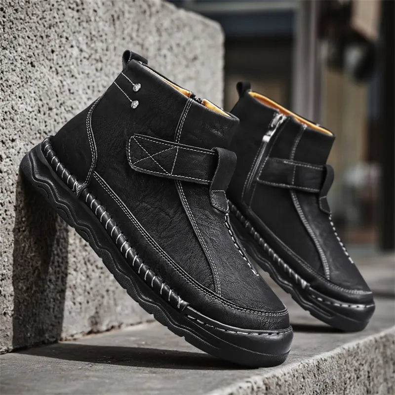 Men’s Long-Lasting Leather-Look Boots