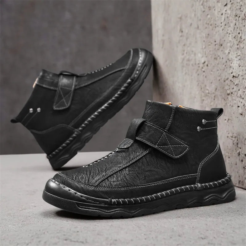 Men’s Long-Lasting Leather-Look Boots