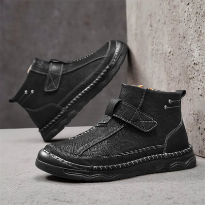 Men’s Long-Lasting Leather-Look Boots