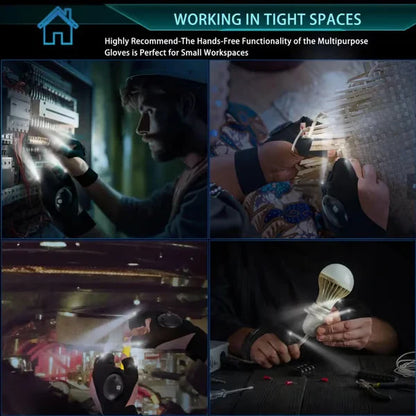 Hands-Free LED Work-Light Half-Finger Gloves