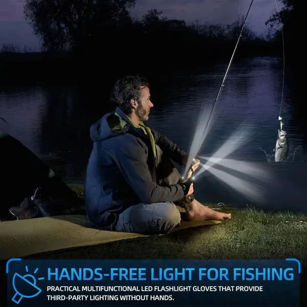 Hands-Free LED Work-Light Half-Finger Gloves