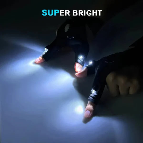 Hands-Free LED Work-Light Half-Finger Gloves