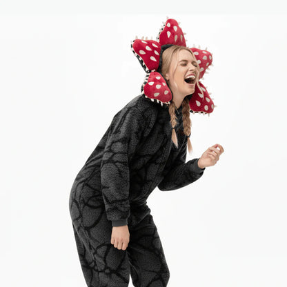Petal Hood Plush Fleece Onesie Jumpsuit