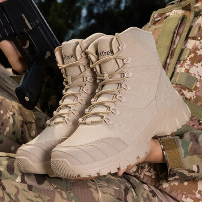 Men’s Armoured Waterproof Kevlar-Midsole Tactical Field Boots