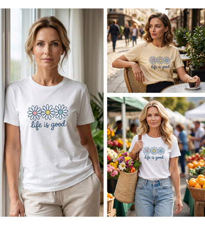 Women's Life Is Good Daisy T-Shirt