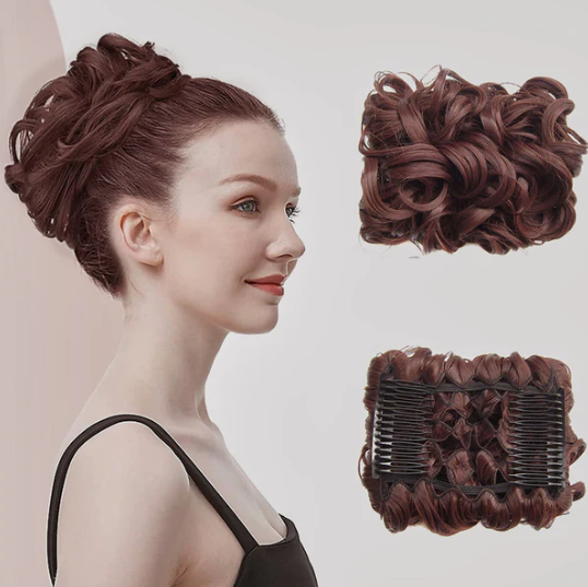 Women’s Messy Curly Bun Hair Extension Scrunchie