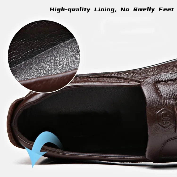 Men’s Leather-Look Slip-On Loafers – Classic Comfort Meets Everyday Elegance