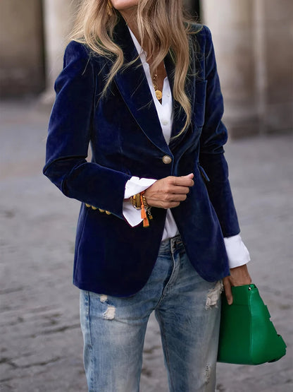 Women’s Elegant Velvet Tailored Jacket