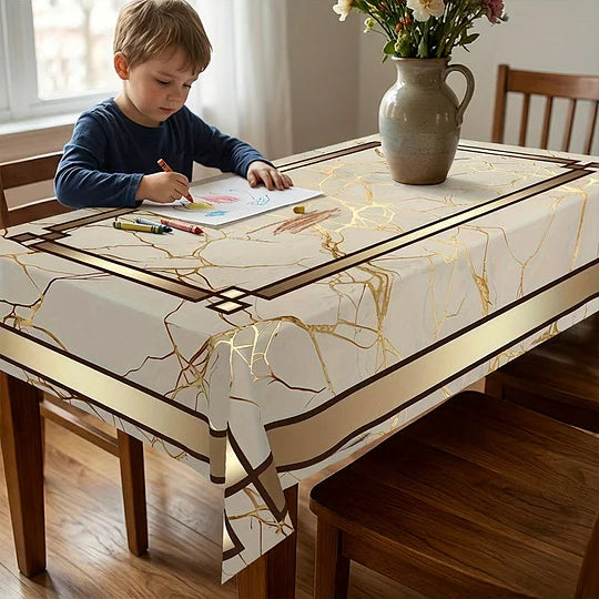 Marble Pattern Waterproof Dining Tablecloth