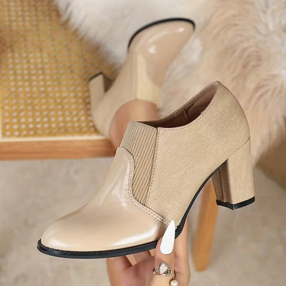 Women’s Vintage Style Block Heel Slip On Shoes