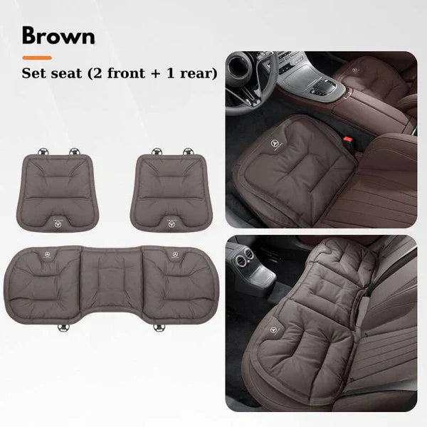 Soft Leather Car Seat Cushion Set with Anti Slip Silicone Backing
