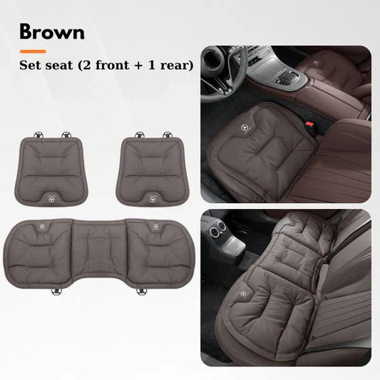 Soft Leather Car Seat Cushion Set with Anti Slip Silicone Backing