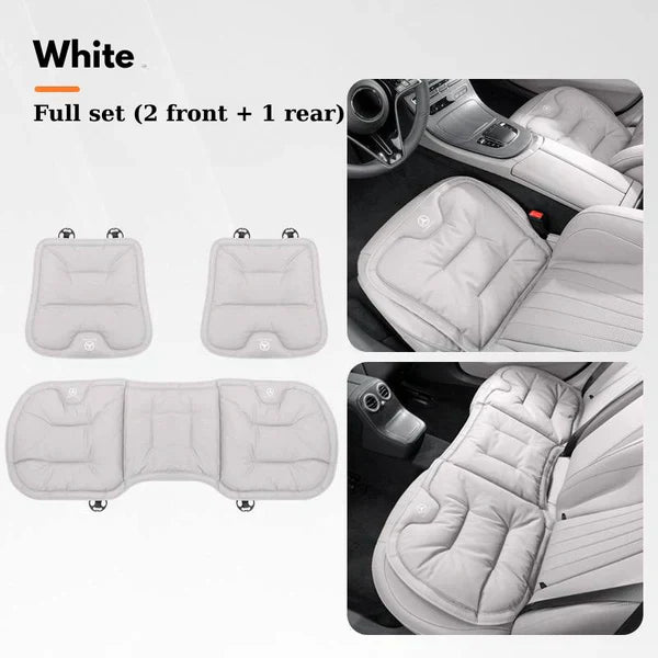 Soft Leather Car Seat Cushion Set with Anti Slip Silicone Backing