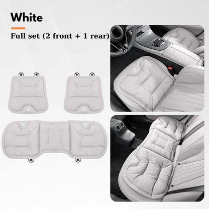Soft Leather Car Seat Cushion Set with Anti Slip Silicone Backing