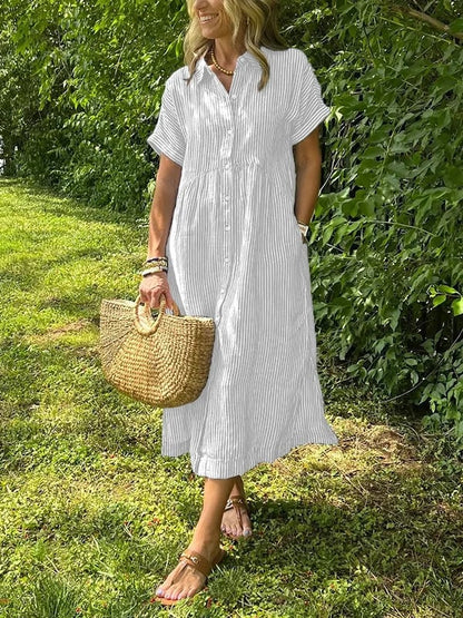 Cotton Blend Summer Maxi Dress