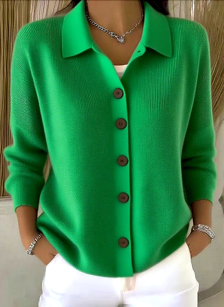 Women’s Soft Stretch Shawl-Collar Cotton Cardigan