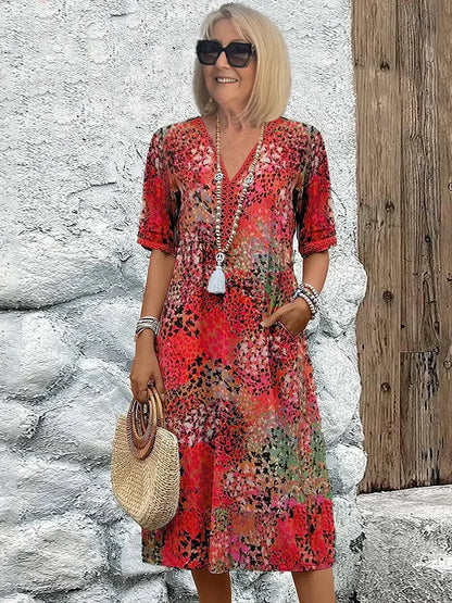 Women’s Abstract Animal Print Midi Dress