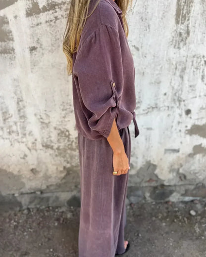 Women’s Effortless Draped Wide-Leg Lounge Set