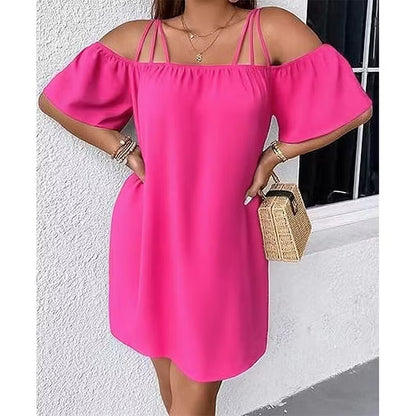 Women’s Cold-Shoulder Strap Mini Dress