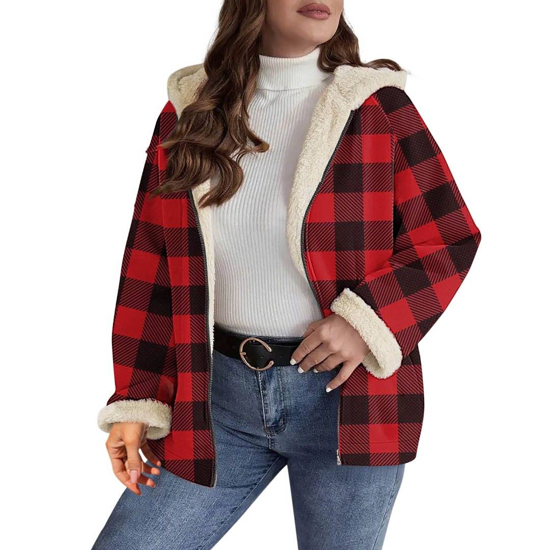 Women’s Norvina Sherpa-Lined Plaid Hooded Jacket