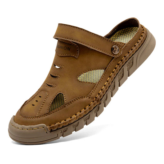 Men’s Premium Supportive Leather-Look Sandals