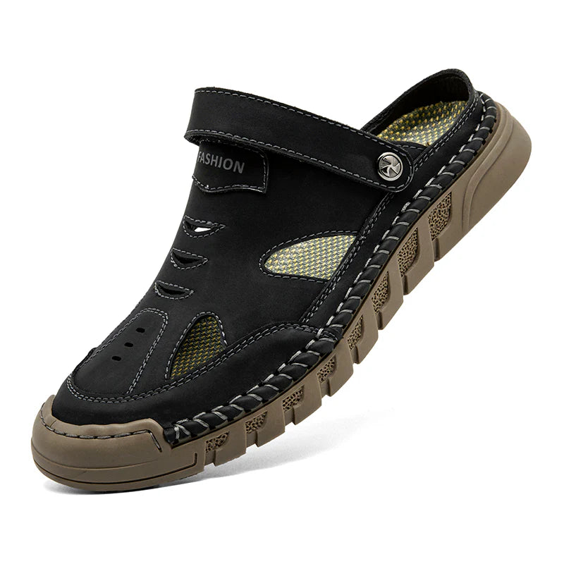 Men’s Premium Supportive Leather-Look Sandals