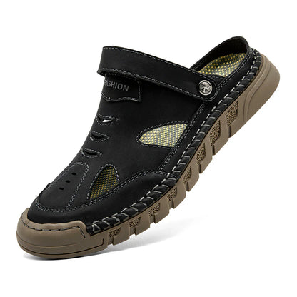Men’s Premium Supportive Leather-Look Sandals