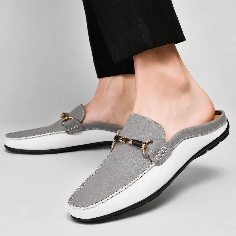 Men’s Colour-Block Backless Loafers