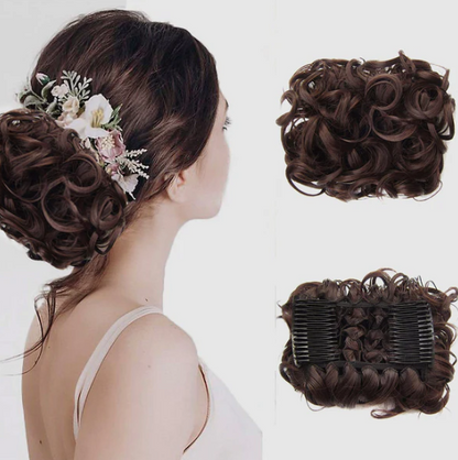 Women’s Messy Curly Bun Hair Extension Scrunchie