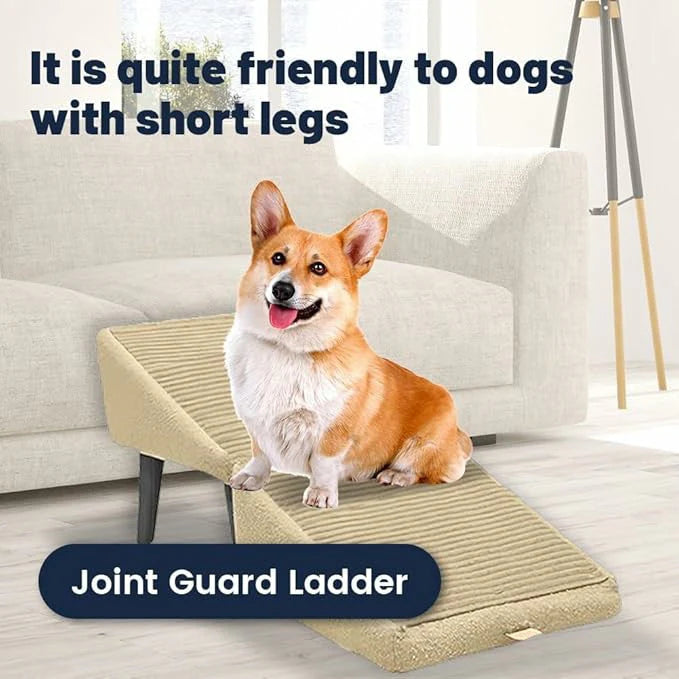 2 in 1 Foldable Dog Ramp and Step Stool with Velvet Grip Surface