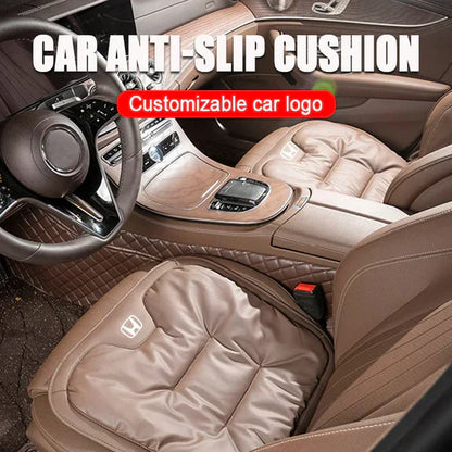 Soft Leather Car Seat Cushion Set with Anti Slip Silicone Backing