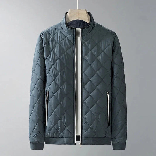 Men’s Quilted Fleece-Lined Stand-Collar Jacket