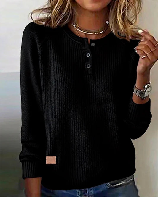 Elegant Button-Down Raglan Sleeve Sweater