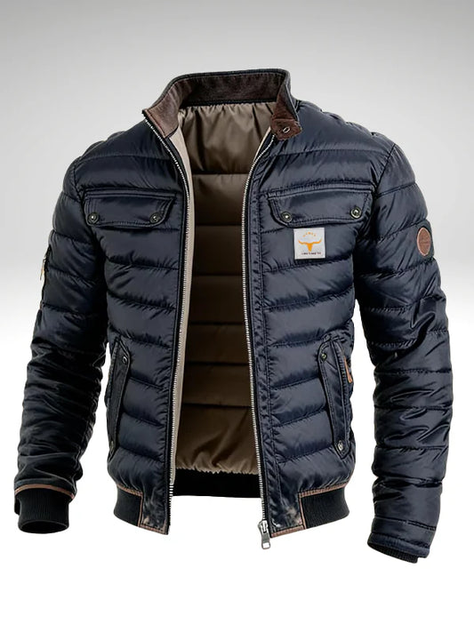 Men’s Quilted Stand Collar Jacket