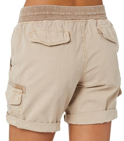 Women’s High-Waist Drawstring Cargo Shorts