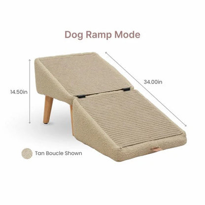 2 in 1 Foldable Dog Ramp and Step Stool with Velvet Grip Surface