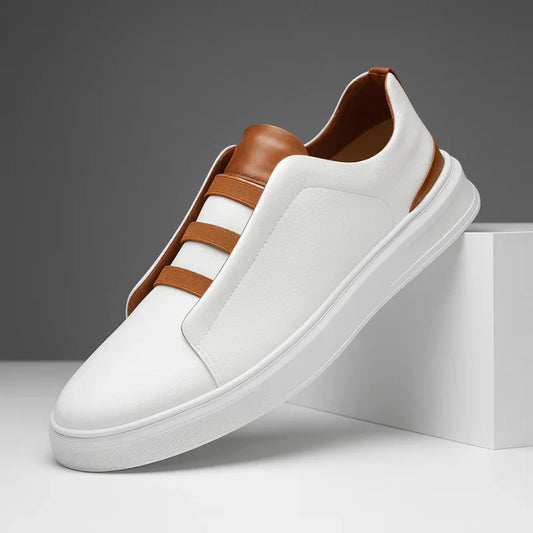 Men’s Leather-Look Casual Slip-On Trainers