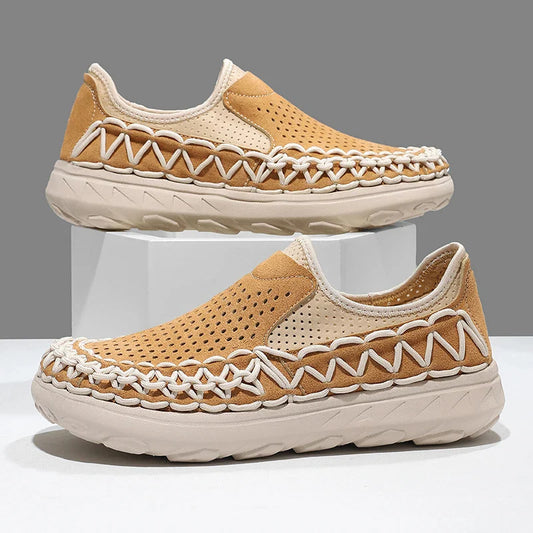 Men's Woven Perforated Slip-On Shoes