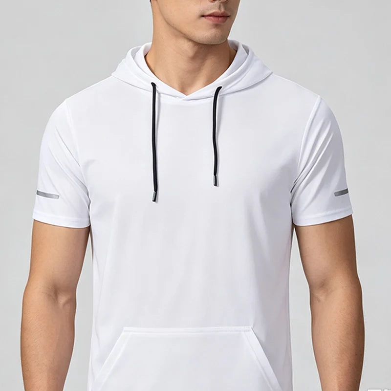 Men’s Quick-Dry Hooded Sports T-Shirt