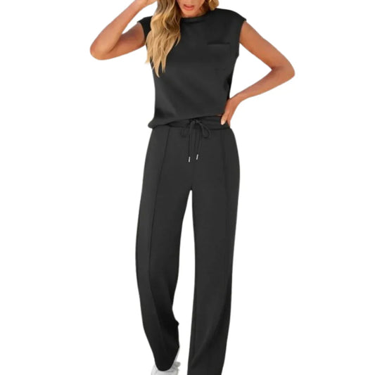 Women’s Relaxed Wide-Leg Coordinated Lounge Set